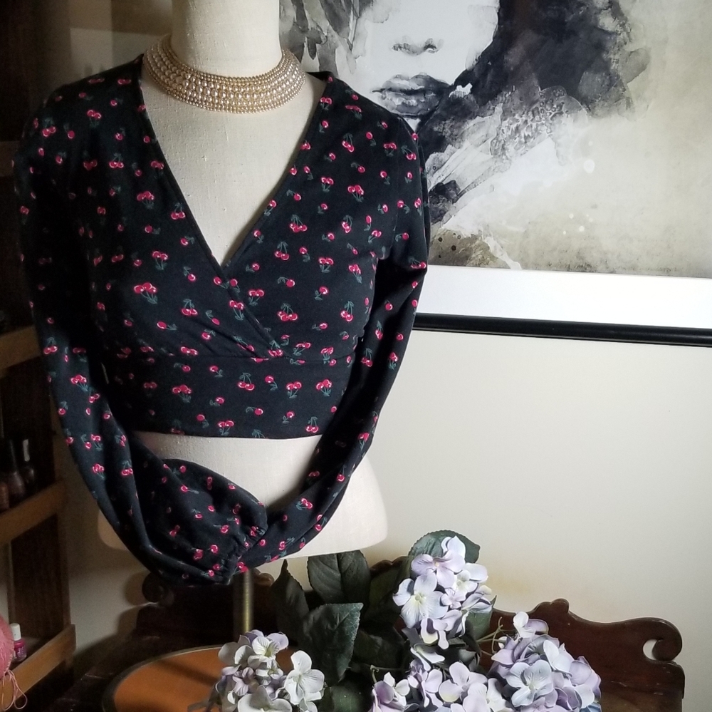 Wild Fable Faux Wrap Crop
